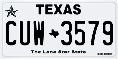 TX license plate CUW3579