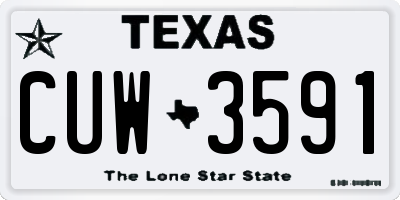 TX license plate CUW3591