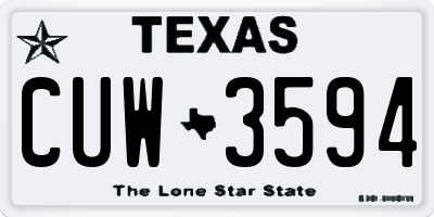 TX license plate CUW3594