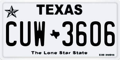 TX license plate CUW3606