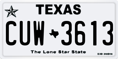 TX license plate CUW3613
