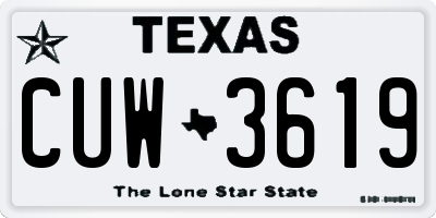 TX license plate CUW3619