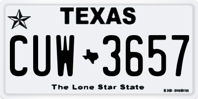 TX license plate CUW3657