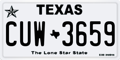 TX license plate CUW3659