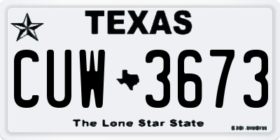 TX license plate CUW3673