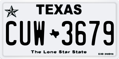 TX license plate CUW3679