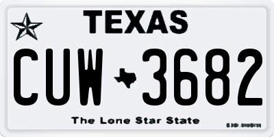 TX license plate CUW3682
