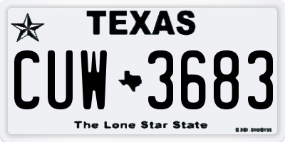 TX license plate CUW3683