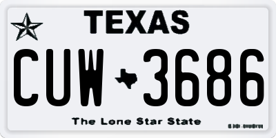 TX license plate CUW3686
