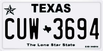 TX license plate CUW3694