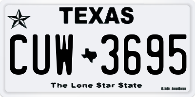 TX license plate CUW3695
