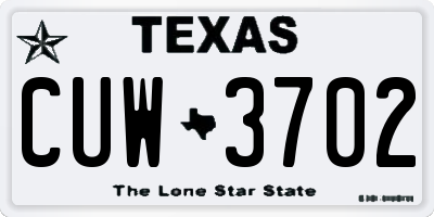 TX license plate CUW3702