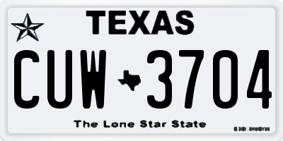 TX license plate CUW3704