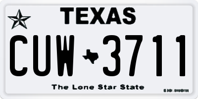 TX license plate CUW3711