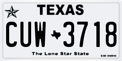 TX license plate CUW3718