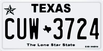 TX license plate CUW3724