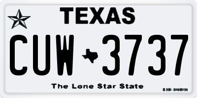TX license plate CUW3737