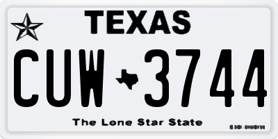 TX license plate CUW3744
