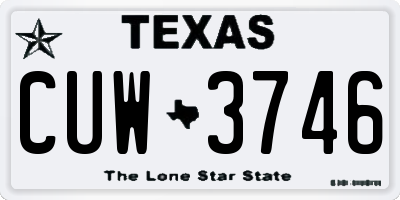 TX license plate CUW3746