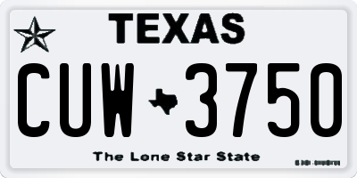 TX license plate CUW3750
