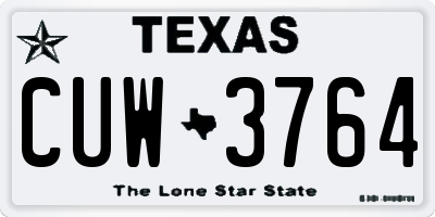 TX license plate CUW3764