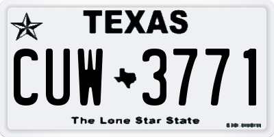 TX license plate CUW3771