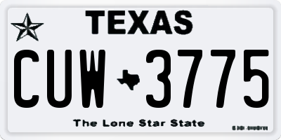 TX license plate CUW3775