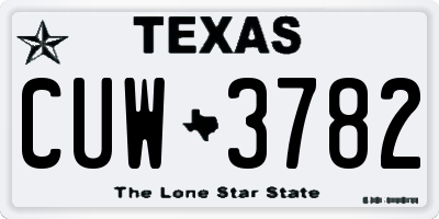 TX license plate CUW3782