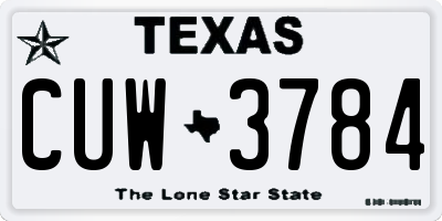 TX license plate CUW3784