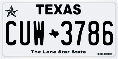 TX license plate CUW3786