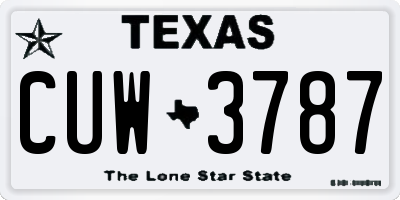 TX license plate CUW3787