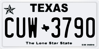 TX license plate CUW3790