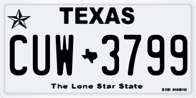 TX license plate CUW3799