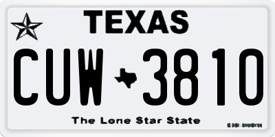 TX license plate CUW3810