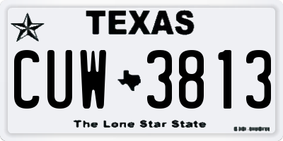TX license plate CUW3813