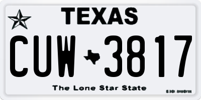 TX license plate CUW3817