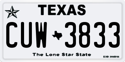 TX license plate CUW3833