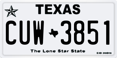 TX license plate CUW3851