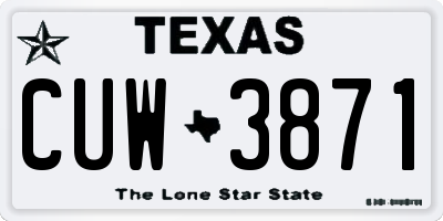 TX license plate CUW3871
