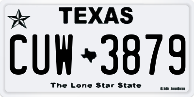 TX license plate CUW3879