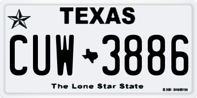 TX license plate CUW3886