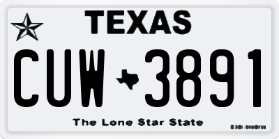 TX license plate CUW3891
