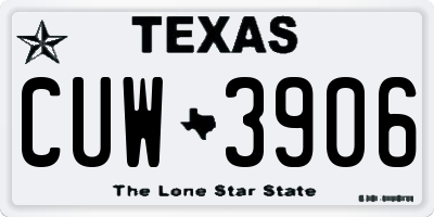 TX license plate CUW3906