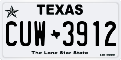 TX license plate CUW3912