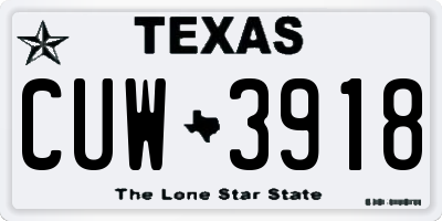 TX license plate CUW3918