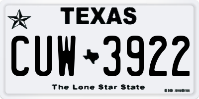 TX license plate CUW3922