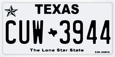 TX license plate CUW3944