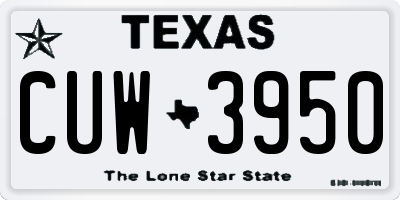 TX license plate CUW3950