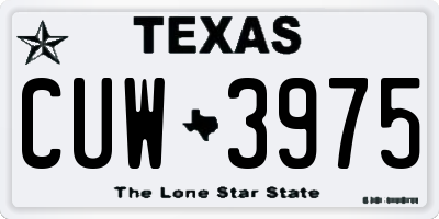 TX license plate CUW3975