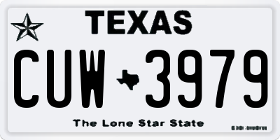 TX license plate CUW3979